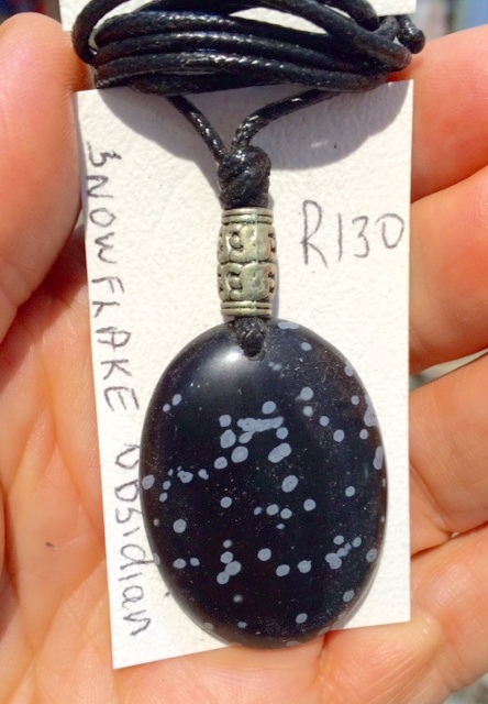 Snowflake obsidian pendant