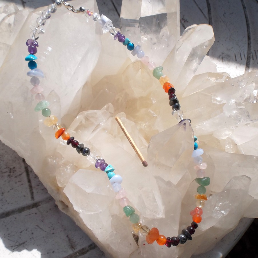 m_Chakra necklace on crystal