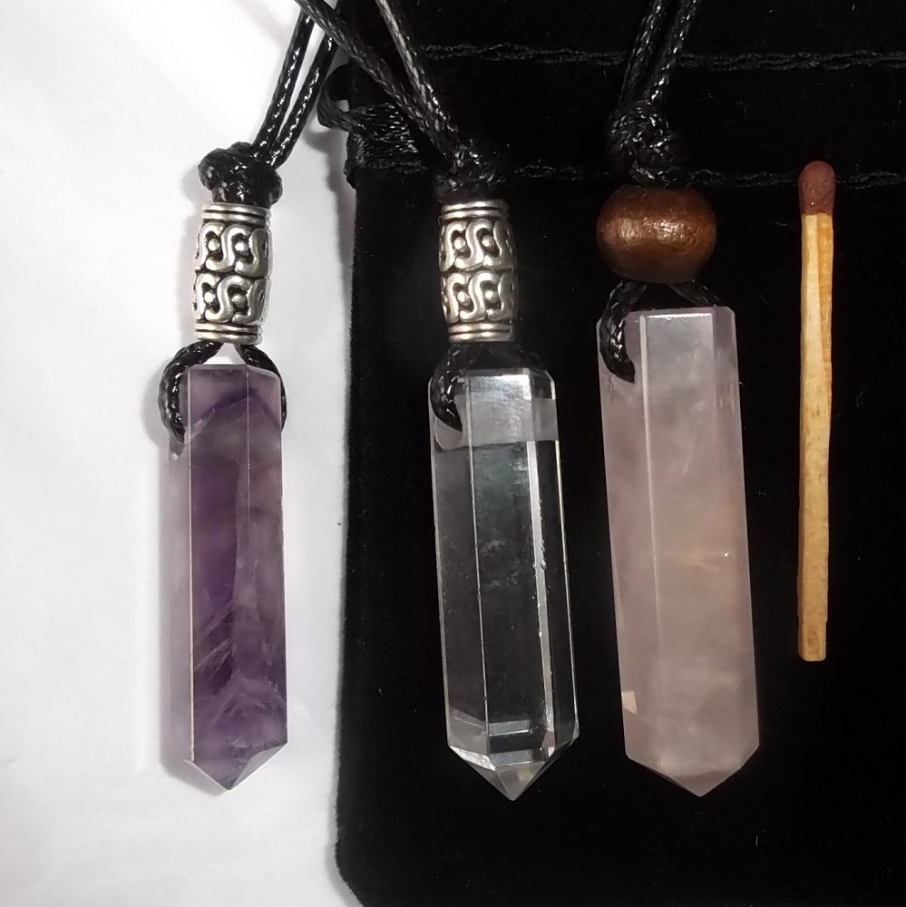 m_Polished non silver Amethyst crystal and rose quarts
